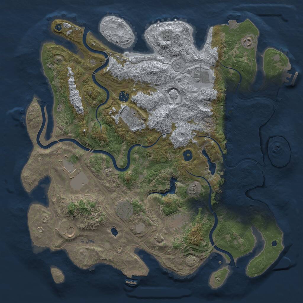 Rust Map: Procedural Map, Size: 4400, Seed: 81060466, 15 Monuments
