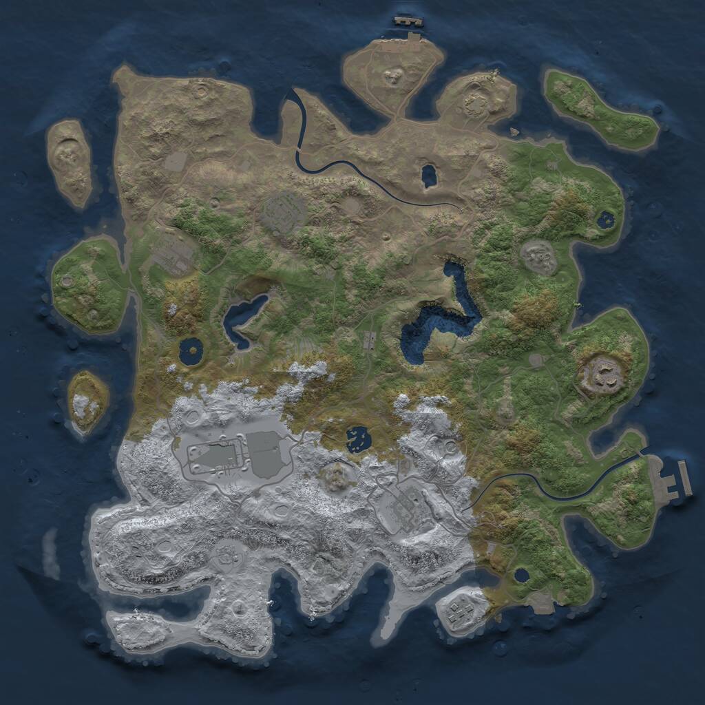 Rust Map: Procedural Map, Size: 4000, Seed: 25376727, 13 Monuments