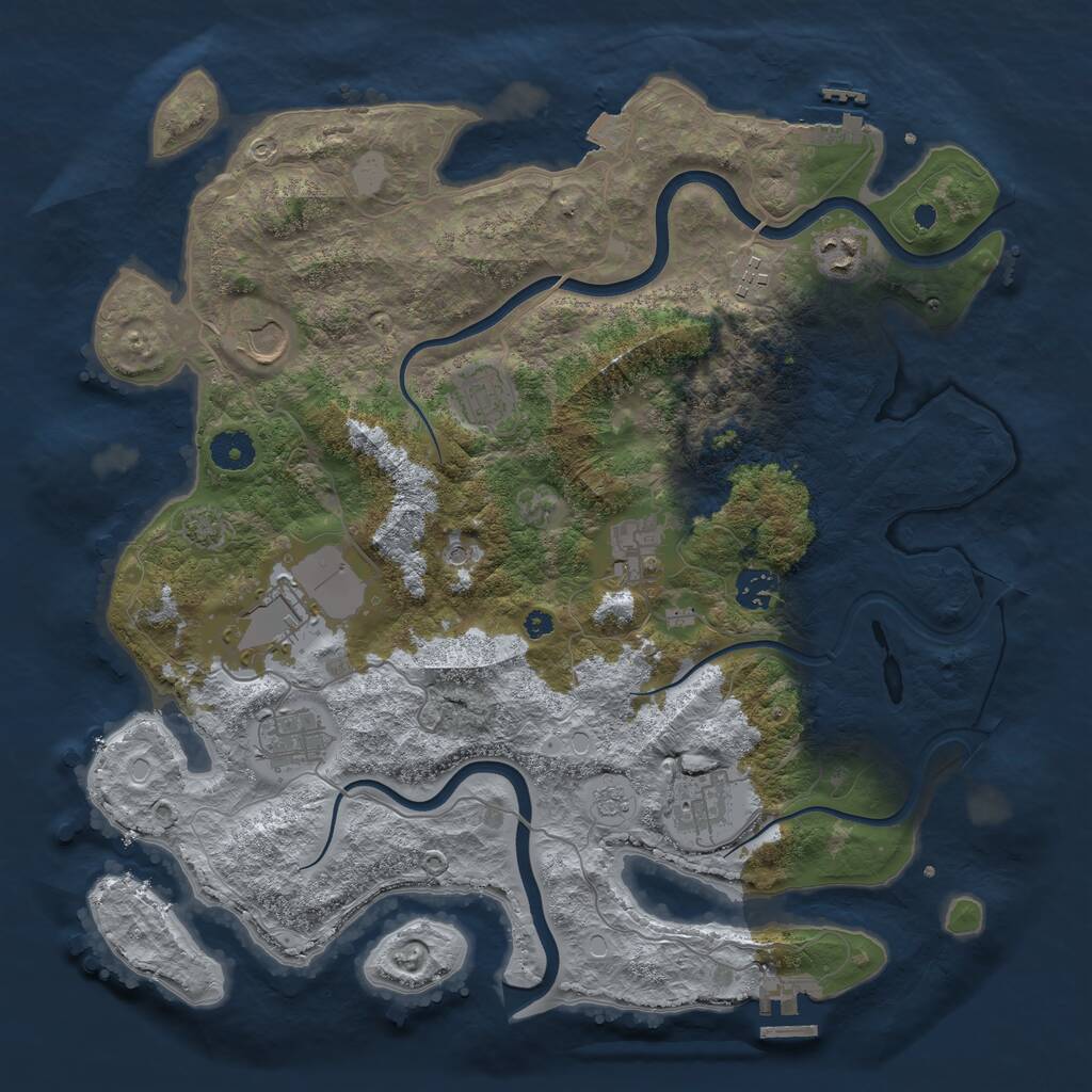 Rust Map: Procedural Map, Size: 3850, Seed: 82197589, 15 Monuments