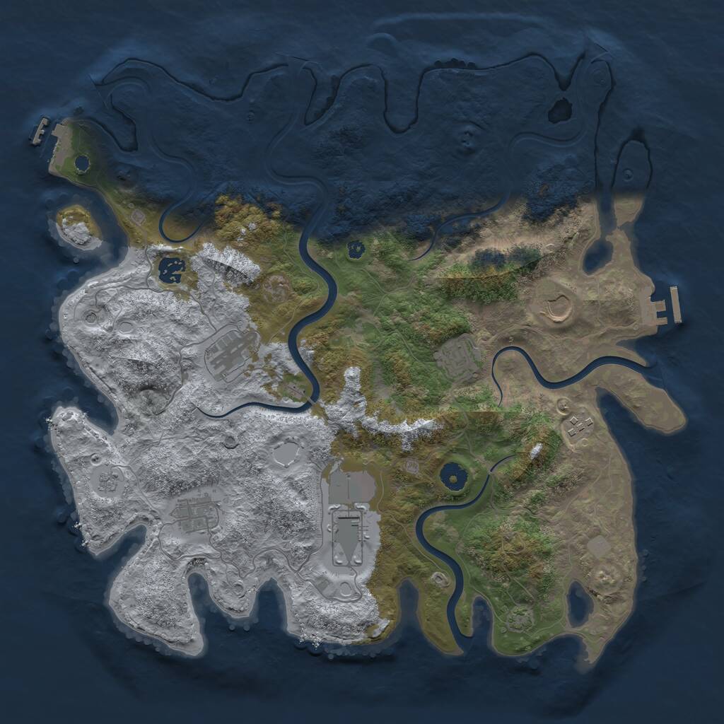 Rust Map: Procedural Map, Size: 3999, Seed: 1333, 13 Monuments