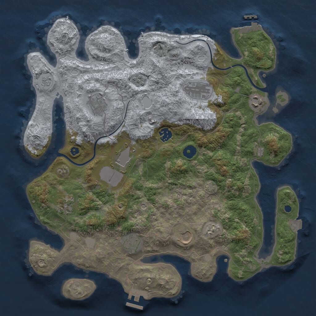 Rust Map: Procedural Map, Size: 3700, Seed: 97389149, 15 Monuments