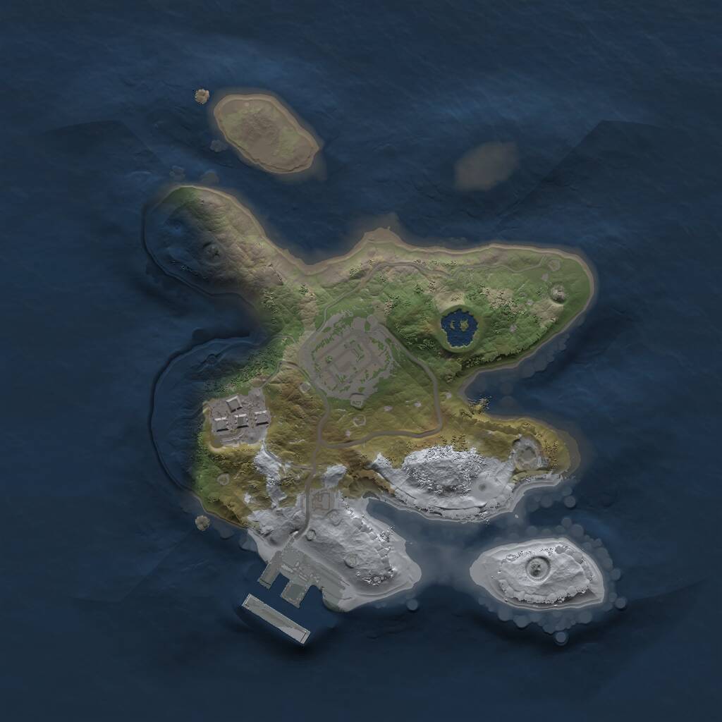 Rust Map: Procedural Map, Size: 2000, Seed: 32423, 4 Monuments