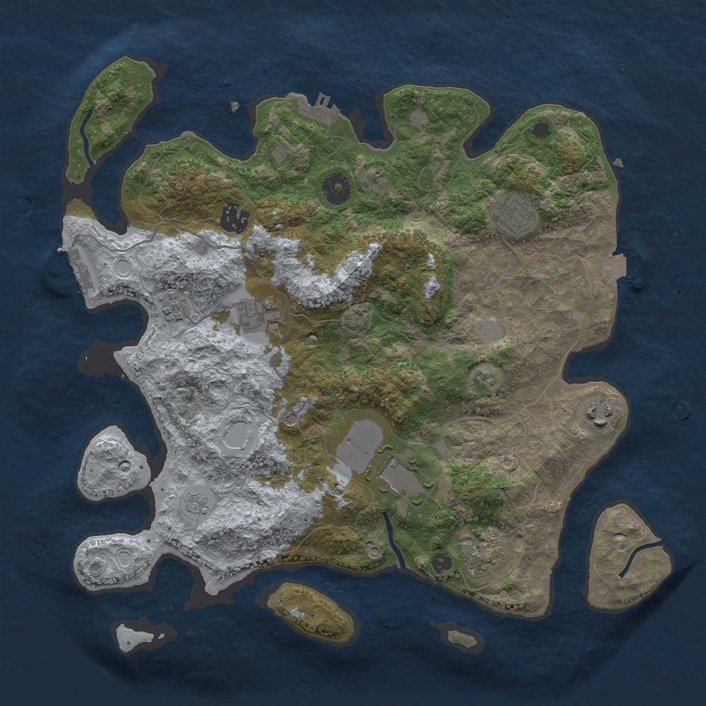 Rust Map: Procedural Map, Size: 3600, Seed: 85003564, 15 Monuments