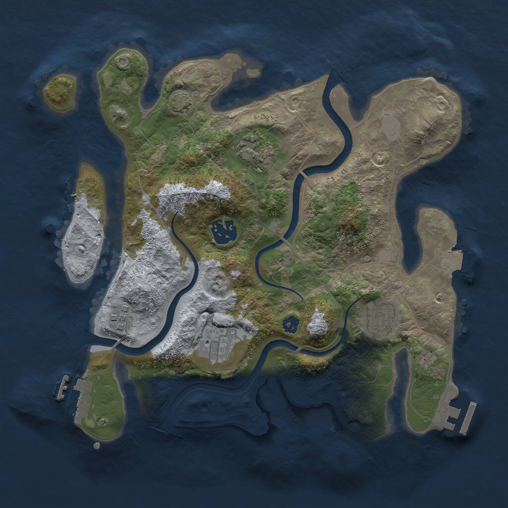 Rust Map: Procedural Map, Size: 3000, Seed: 921270583, 9 Monuments