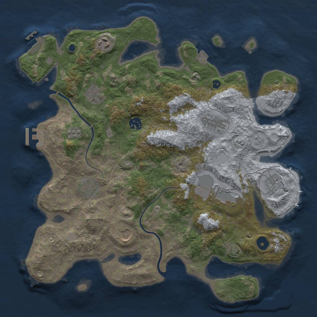 Rust Map: Procedural Map, Size: 3750, Seed: 4222355, 15 Monuments