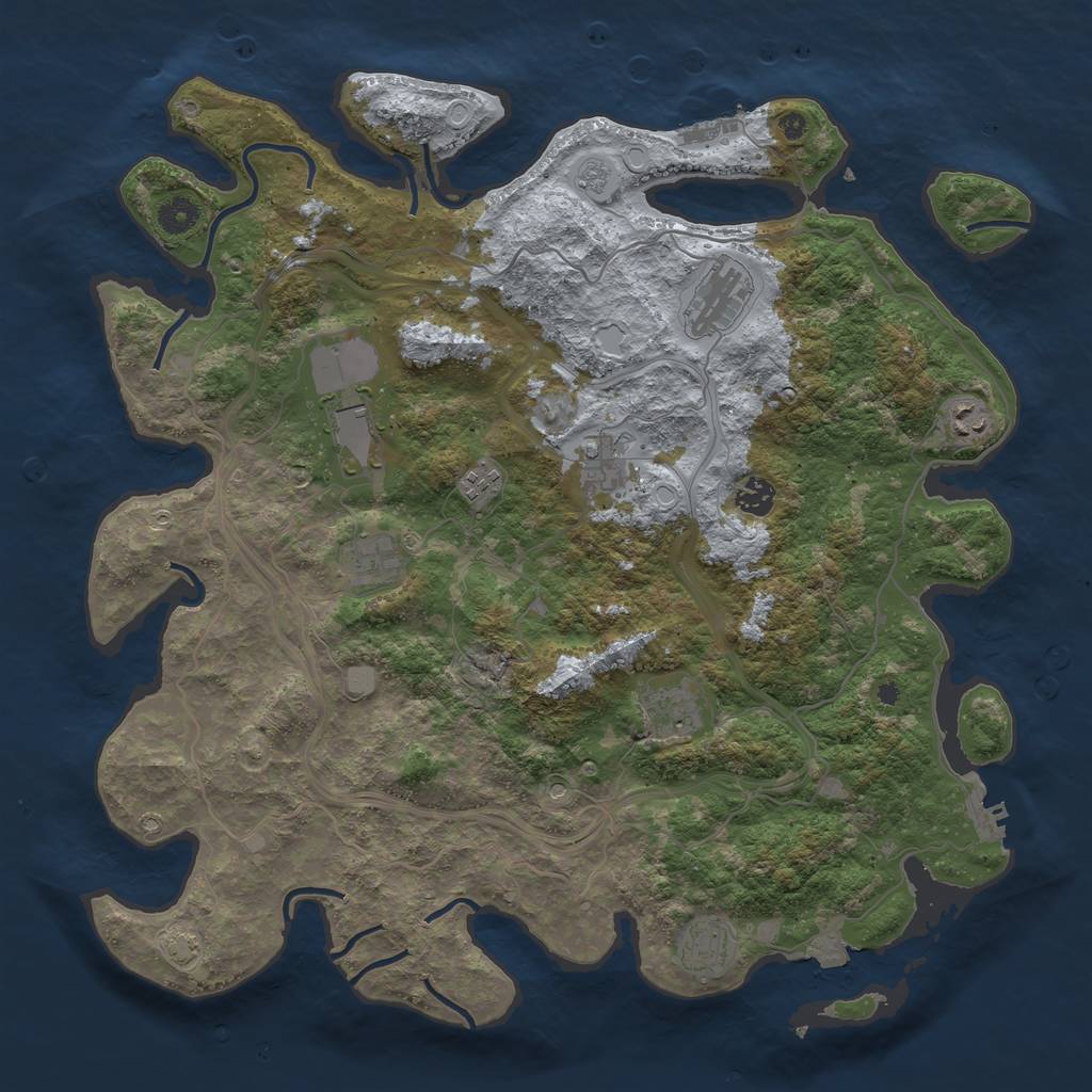 Rust Map: Procedural Map, Size: 4250, Seed: 87312728, 17 Monuments