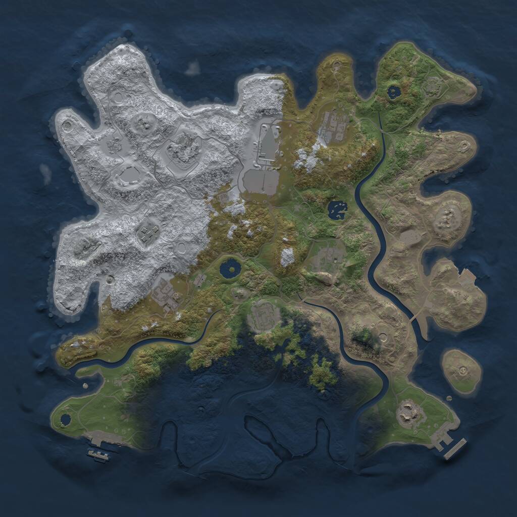 Rust Map: Procedural Map, Size: 3850, Seed: 4239658, 15 Monuments