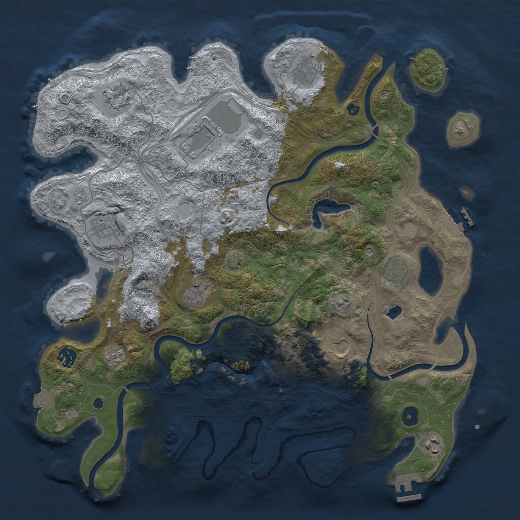 Rust Map: Procedural Map, Size: 4250, Seed: 21372182, 16 Monuments