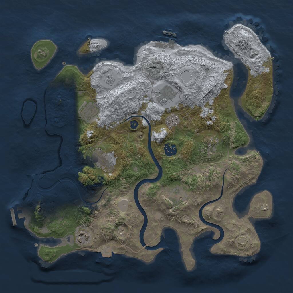 Rust Map: Procedural Map, Size: 3400, Seed: 26632633, 14 Monuments