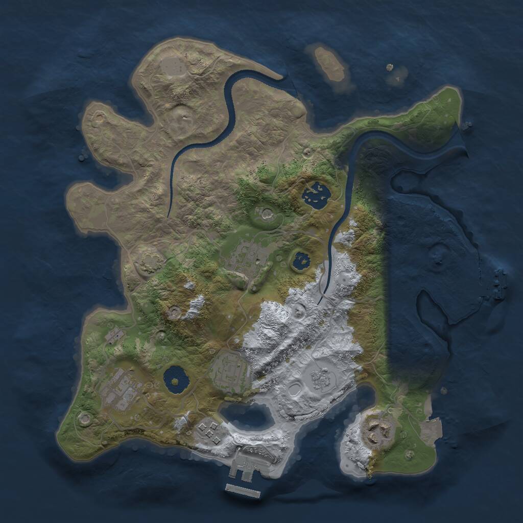 Rust Map: Procedural Map, Size: 3000, Seed: 1562693091, 12 Monuments