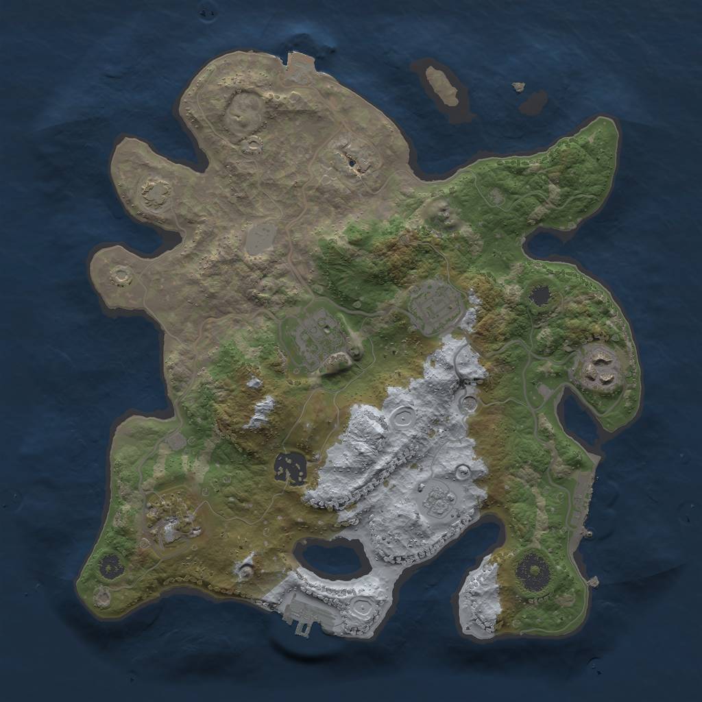 Rust Map: Procedural Map, Size: 3000, Seed: 1562693091, 13 Monuments