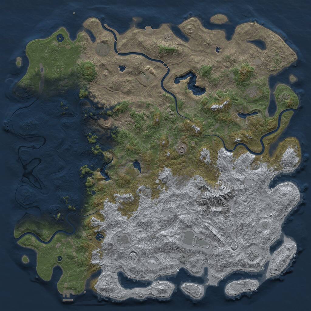 Rust Map: Procedural Map, Size: 6000, Seed: 924415888, 17 Monuments