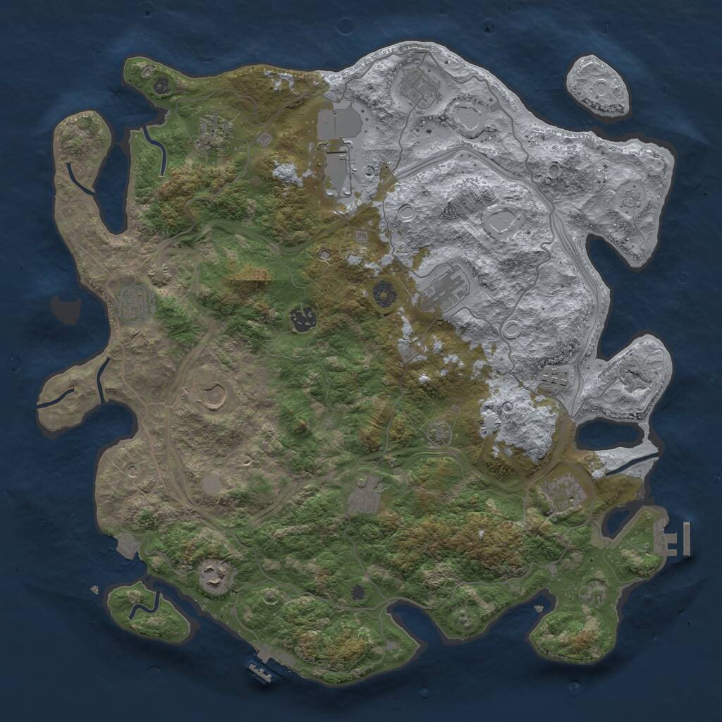 Rust Map: Procedural Map, Size: 4250, Seed: 43820046, 17 Monuments