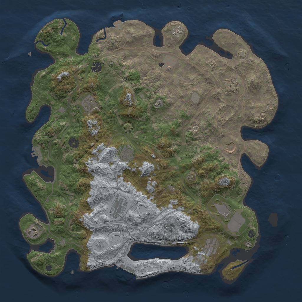 Rust Map: Procedural Map, Size: 4250, Seed: 68960067, 19 Monuments