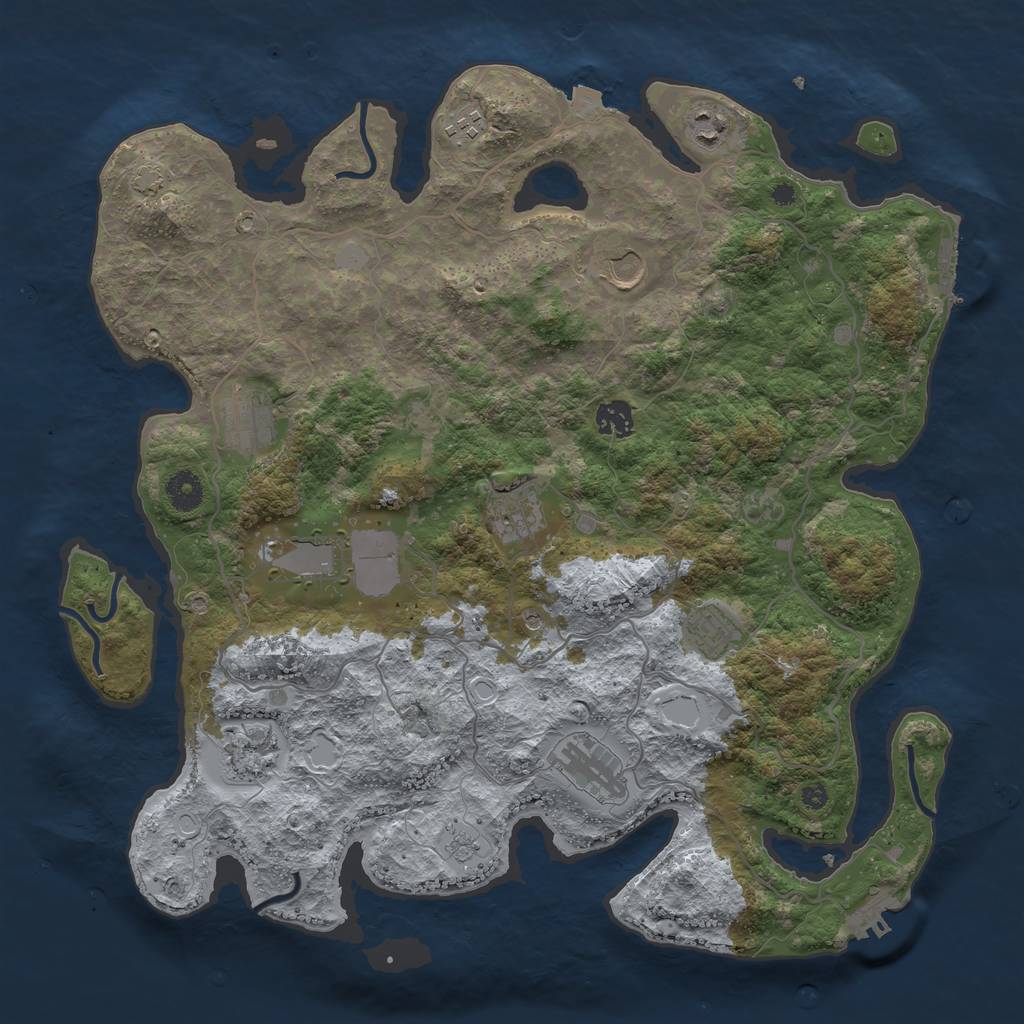 Rust Map: Procedural Map, Size: 4000, Seed: 1641985996, 18 Monuments