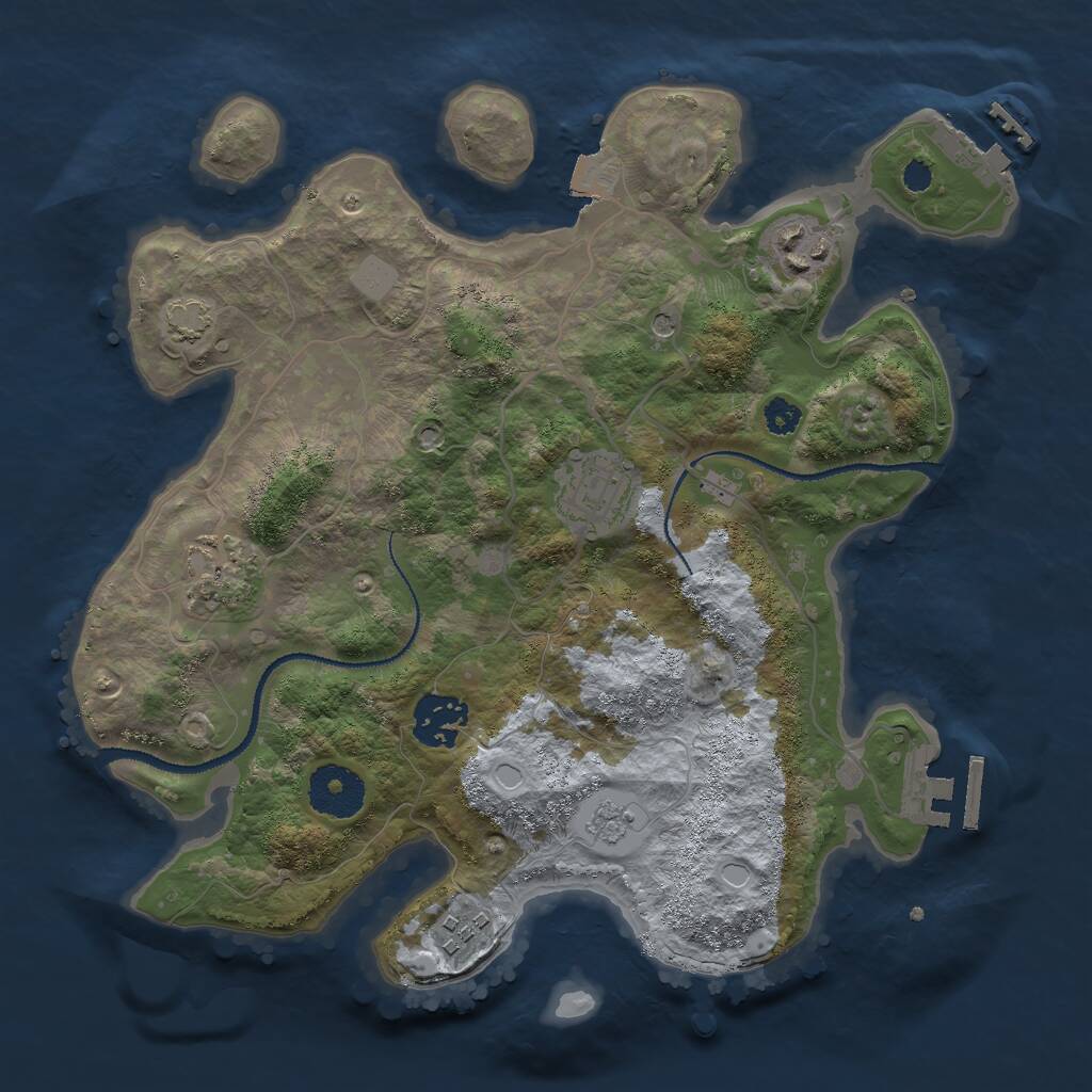 Rust Map: Procedural Map, Size: 3000, Seed: 320747985, 11 Monuments
