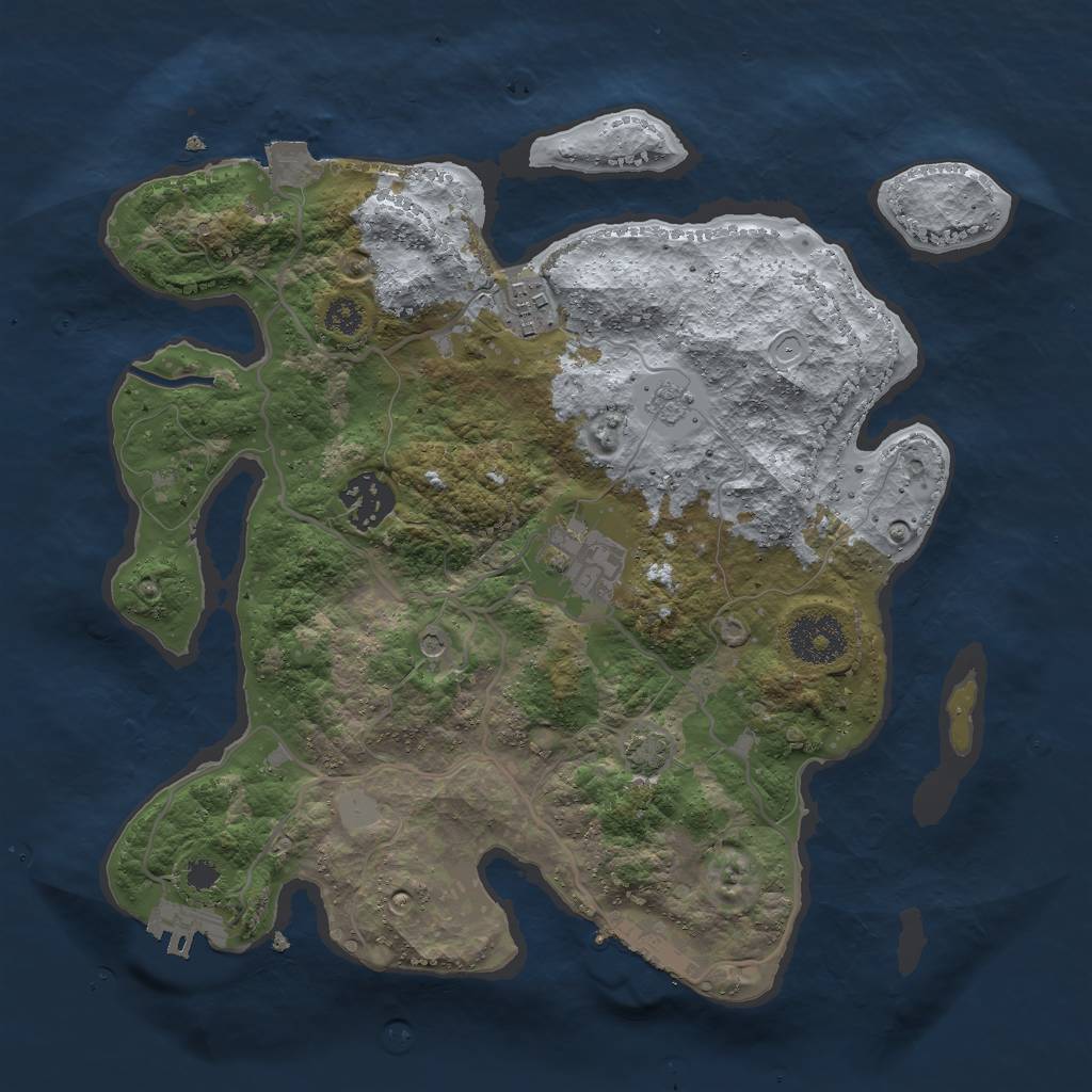 Rust Map: Procedural Map, Size: 3000, Seed: 18844, 11 Monuments