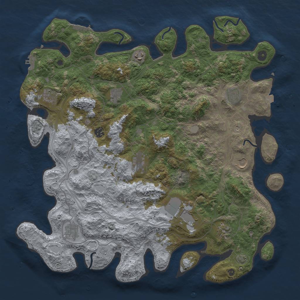 Rust Map: Procedural Map, Size: 4500, Seed: 681703831, 19 Monuments