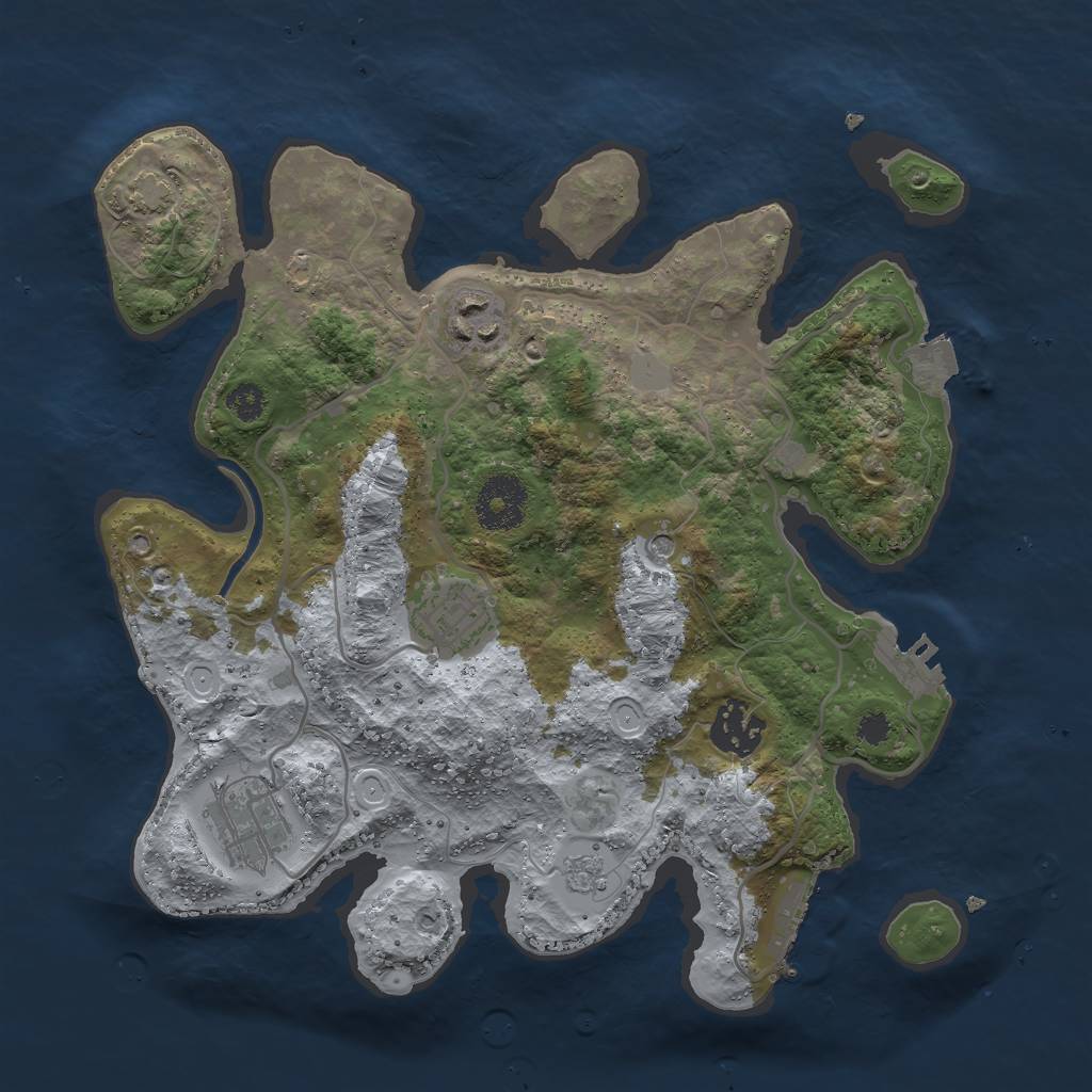 Rust Map: Procedural Map, Size: 3000, Seed: 5276498, 12 Monuments