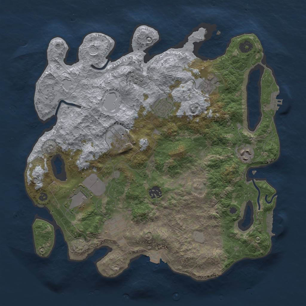 Rust Map: Procedural Map, Size: 3550, Seed: 45745124, 15 Monuments