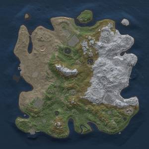 Thumbnail Rust Map: Procedural Map, Size: 3500, Seed: 1005193865, 15 Monuments