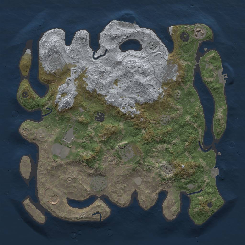 Rust Map: Procedural Map, Size: 3750, Seed: 13685086, 17 Monuments