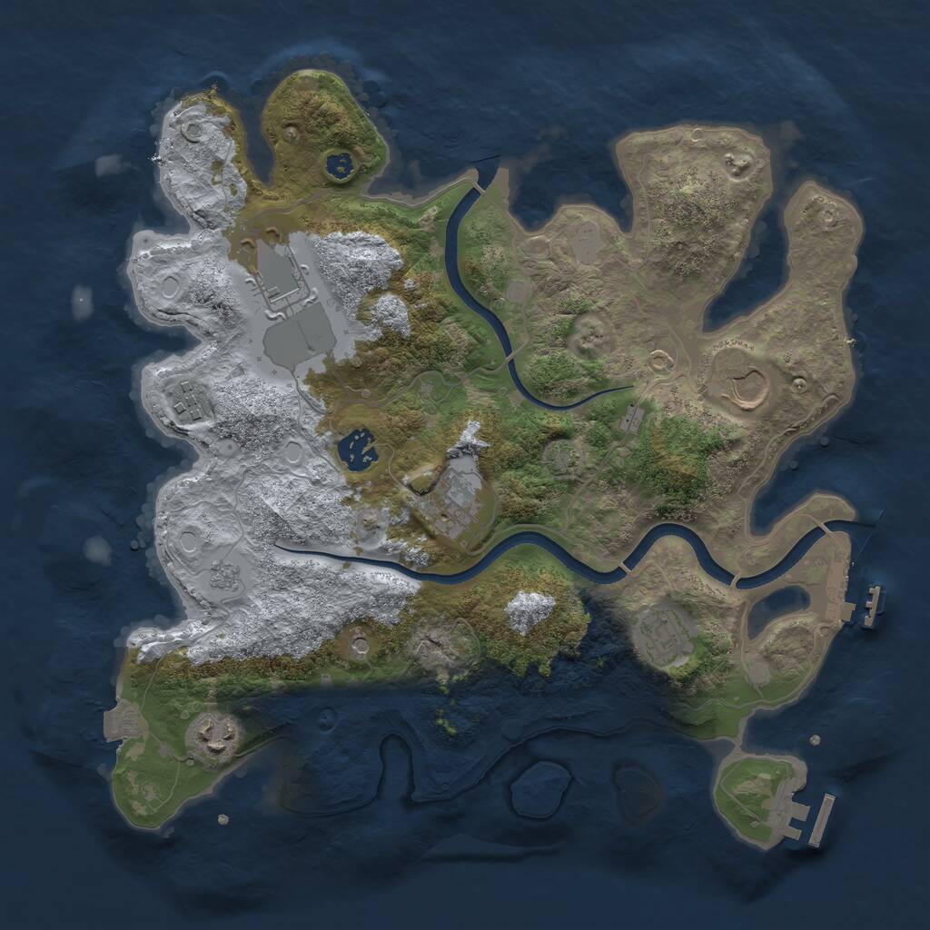 Rust Map: Procedural Map, Size: 3500, Seed: 24819, 13 Monuments