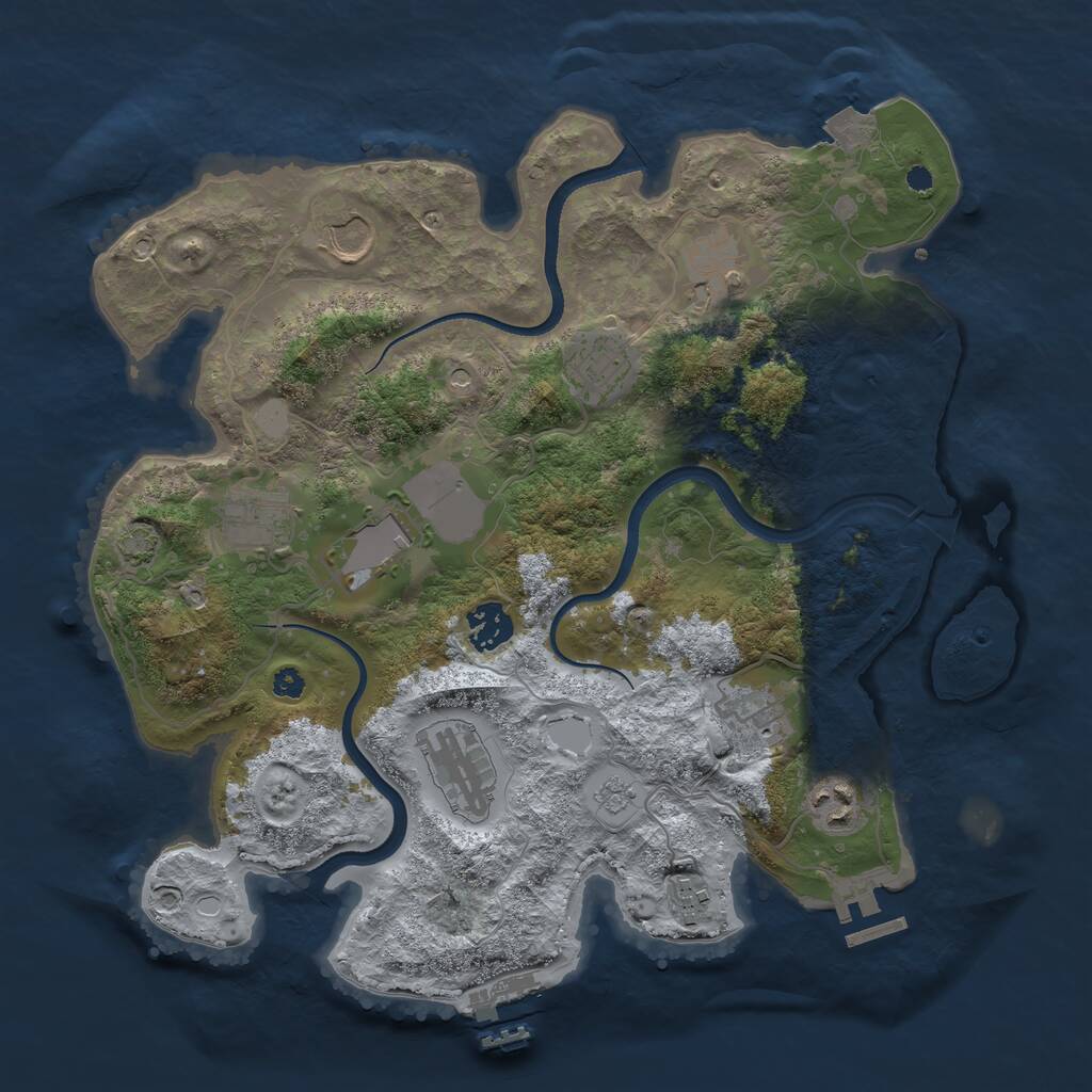 Rust Map: Procedural Map, Size: 3500, Seed: 981378449, 16 Monuments