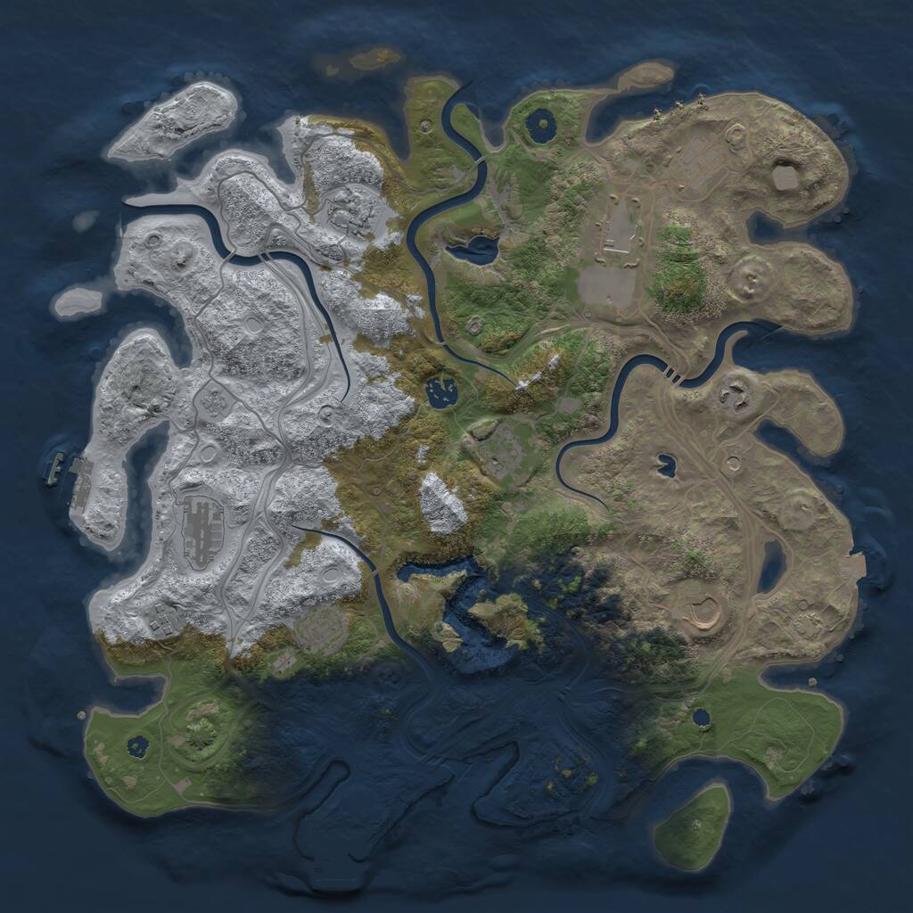 Rust Map: Procedural Map, Size: 4250, Seed: 11256453, 16 Monuments