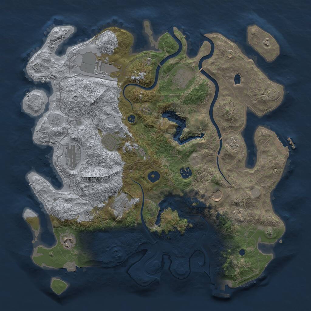 Rust Map: Procedural Map, Size: 4000, Seed: 94463897, 15 Monuments