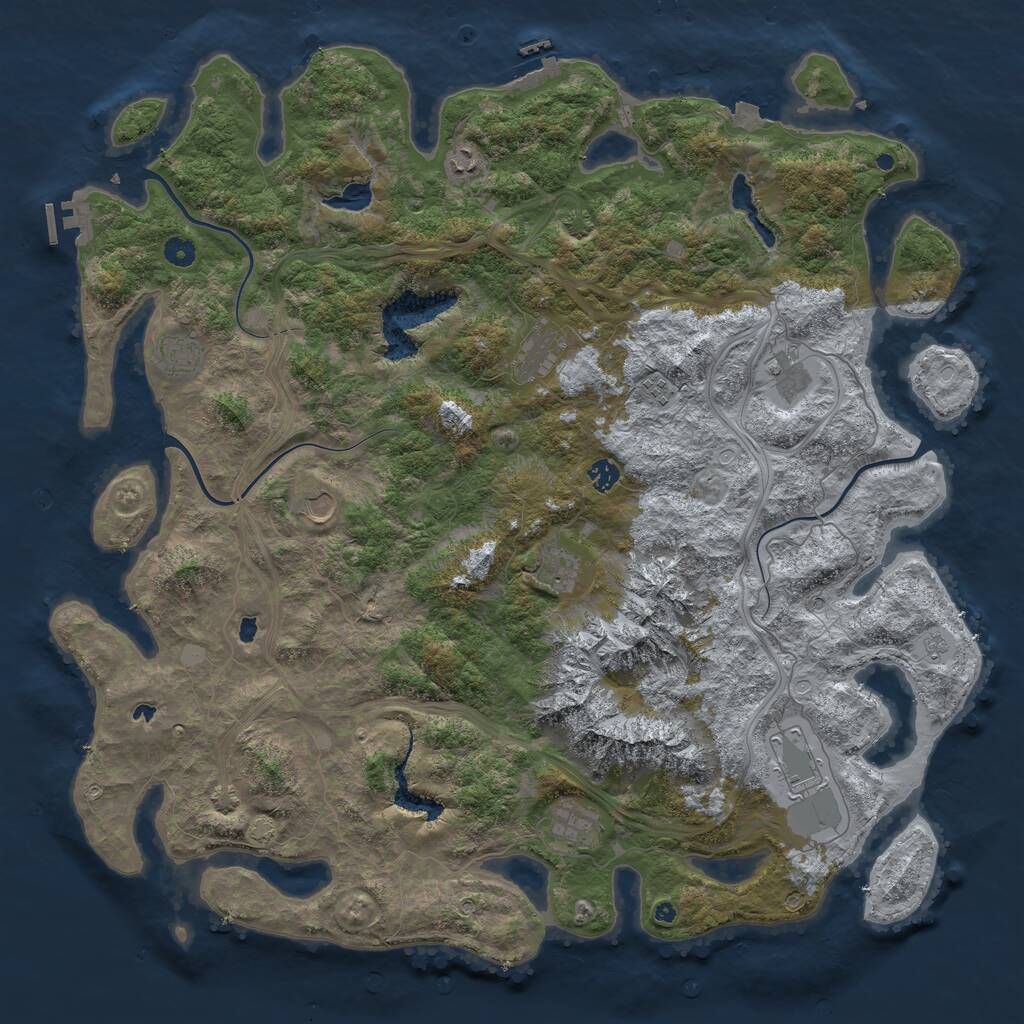 Rust Map: Procedural Map, Size: 5000, Seed: 599817021, 16 Monuments
