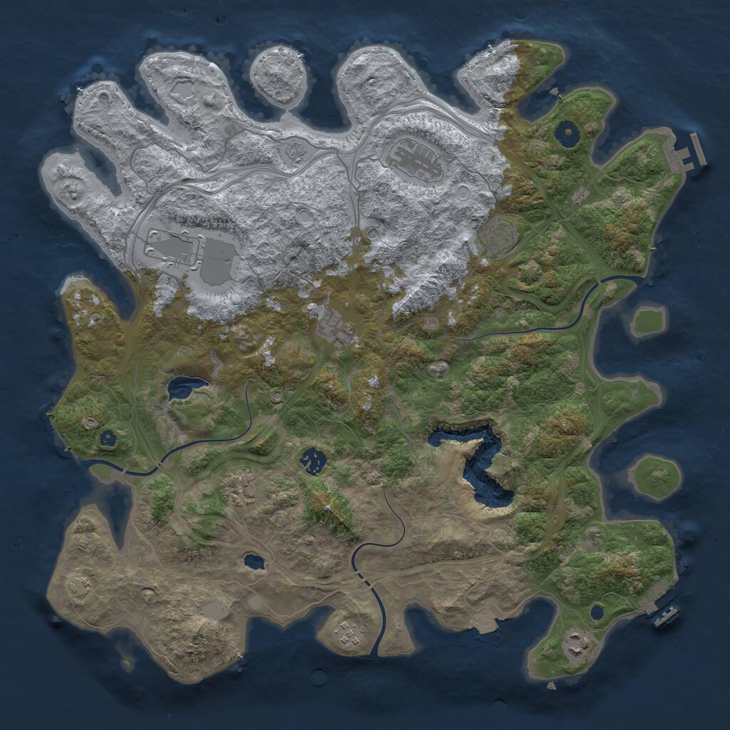 Rust Map: Procedural Map, Size: 4300, Seed: 79683699, 14 Monuments