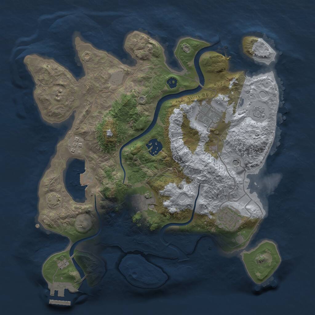 Rust Map: Procedural Map, Size: 3000, Seed: 5192436, 10 Monuments