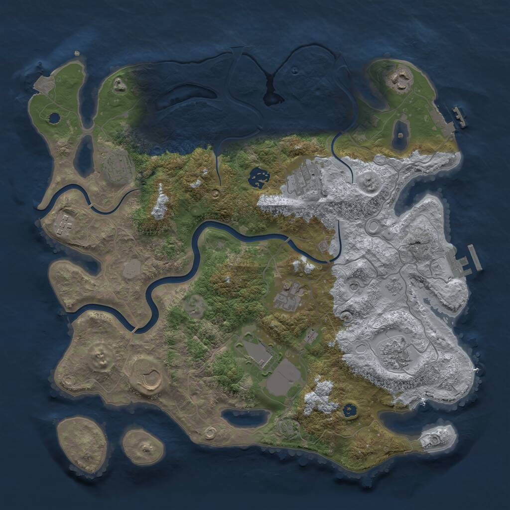 Rust Map: Procedural Map, Size: 3750, Seed: 94440480, 15 Monuments