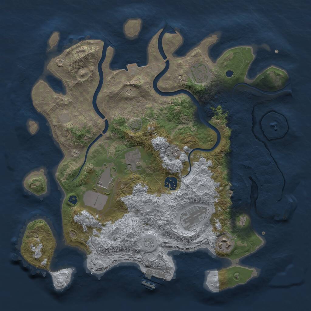 Rust Map: Procedural Map, Size: 3500, Seed: 39196846, 13 Monuments