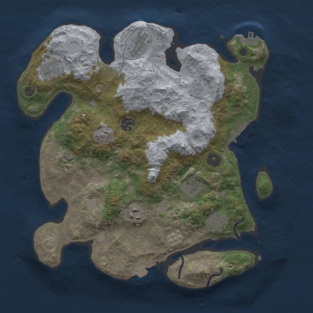 Rust Map: Procedural Map, Size: 3400, Seed: 96611428, 16 Monuments