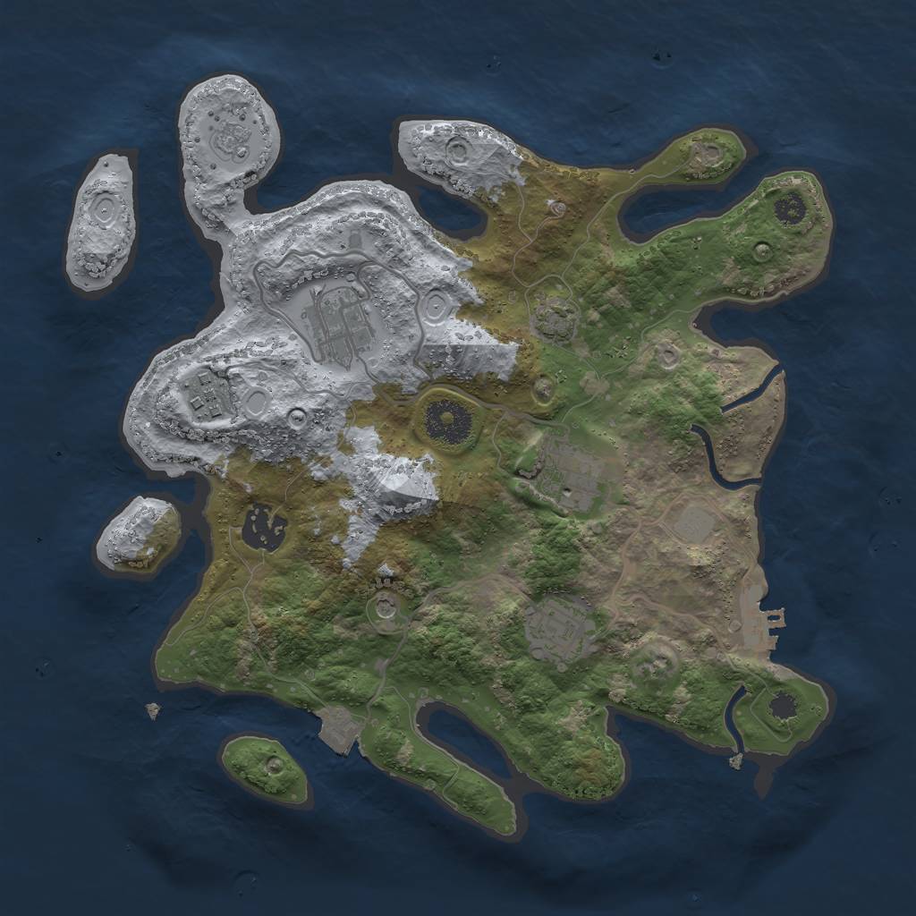 Rust Map: Procedural Map, Size: 3000, Seed: 6546561, 12 Monuments