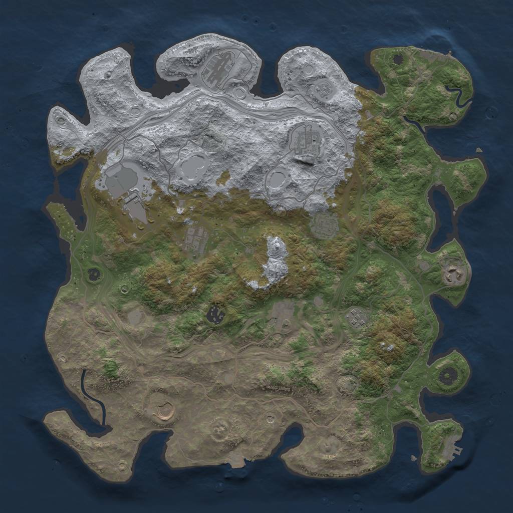 Rust Map: Procedural Map, Size: 4250, Seed: 269804941, 18 Monuments