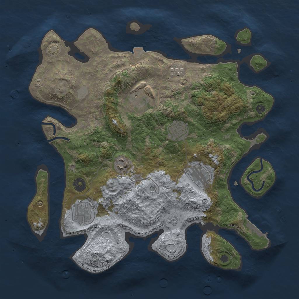 Rust Map: Procedural Map, Size: 3400, Seed: 62517839, 13 Monuments