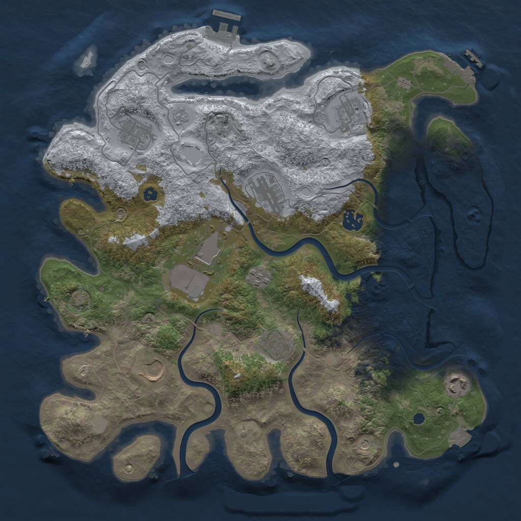 Rust Map: Procedural Map, Size: 3700, Seed: 76713265, 15 Monuments