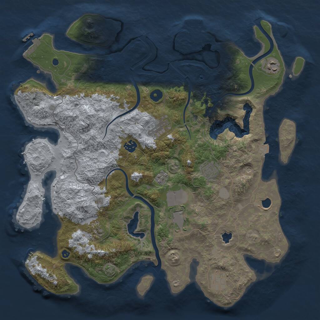 Rust Map: Procedural Map, Size: 4000, Seed: 561879, 15 Monuments