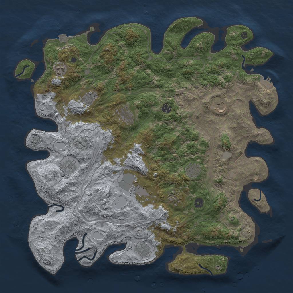 Rust Map: Procedural Map, Size: 4500, Seed: 2083788718, 18 Monuments