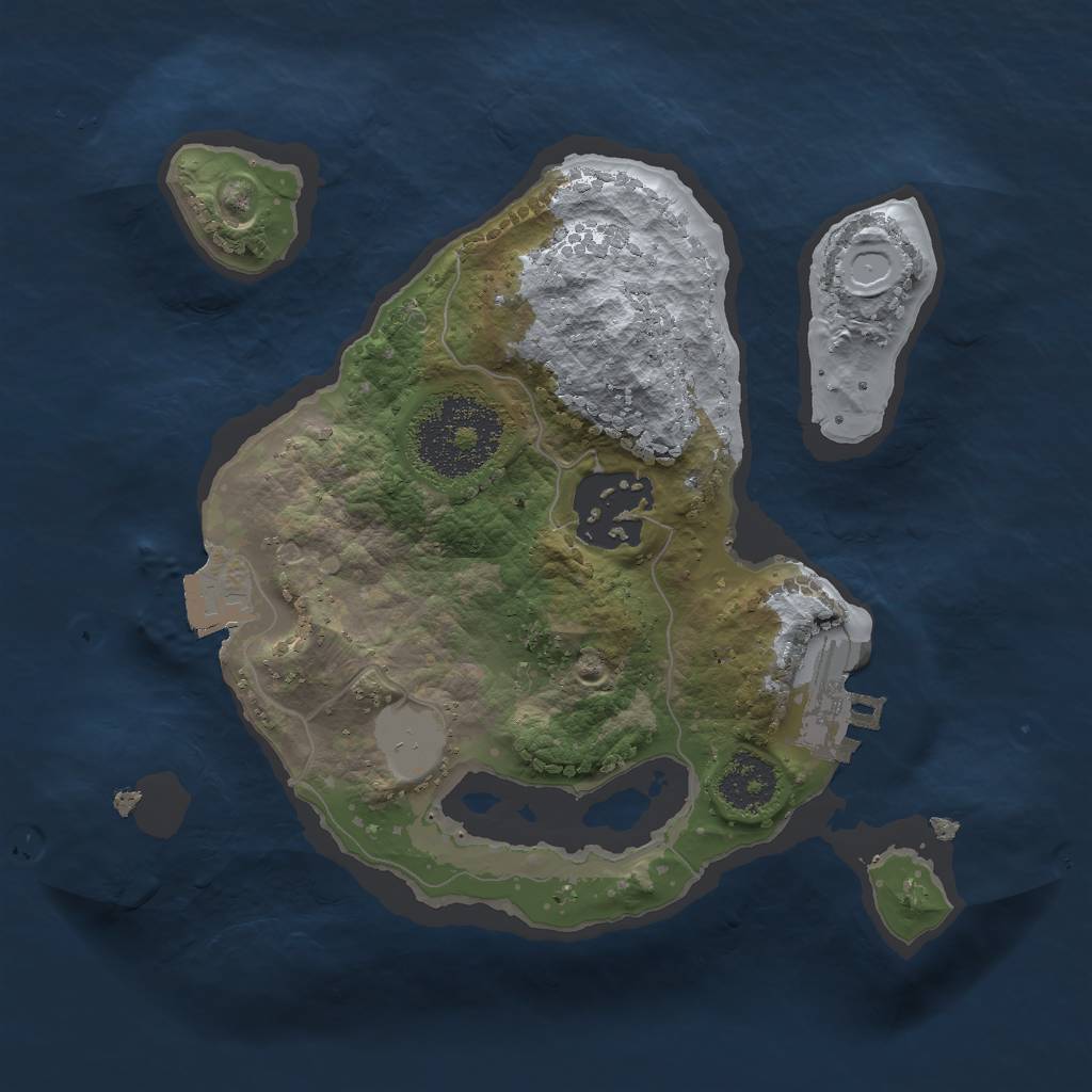 Rust Map: Procedural Map, Size: 2000, Seed: 767225669, 5 Monuments