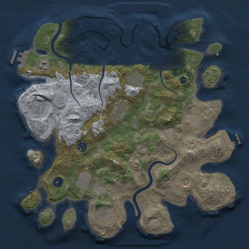 Rust Map: Procedural Map, Size: 3700, Seed: 1591823259, 16 Monuments