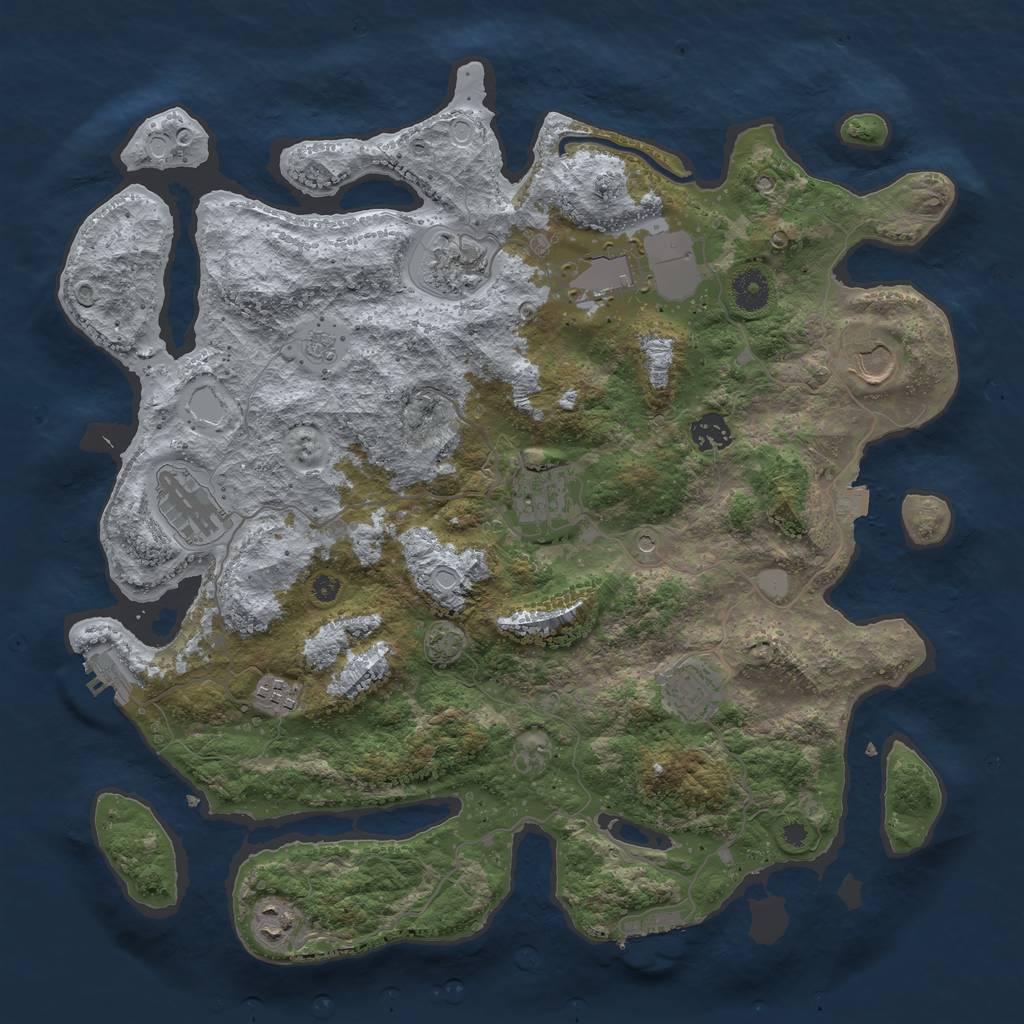 Rust Map: Procedural Map, Size: 3900, Seed: 84825950, 17 Monuments