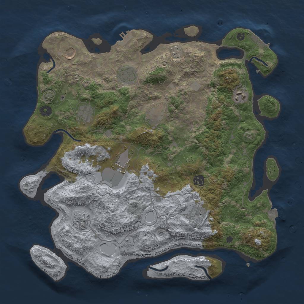Rust Map: Procedural Map, Size: 3900, Seed: 56239746, 18 Monuments