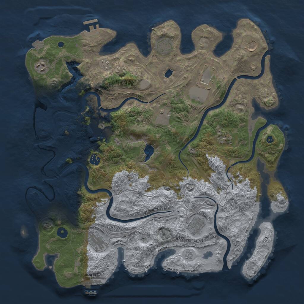Rust Map: Procedural Map, Size: 4250, Seed: 40745509, 17 Monuments