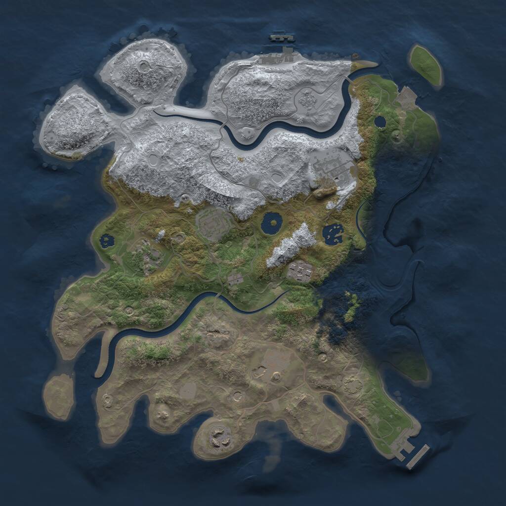 Rust Map: Procedural Map, Size: 3450, Seed: 42509187, 13 Monuments