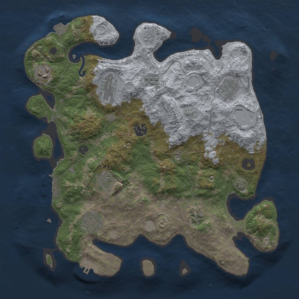 Rust Map: Procedural Map, Size: 3400, Seed: 26564171, 16 Monuments