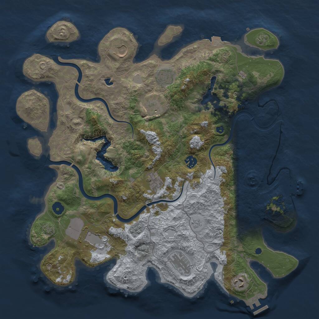 Rust Map: Procedural Map, Size: 4000, Seed: 84835438, 15 Monuments